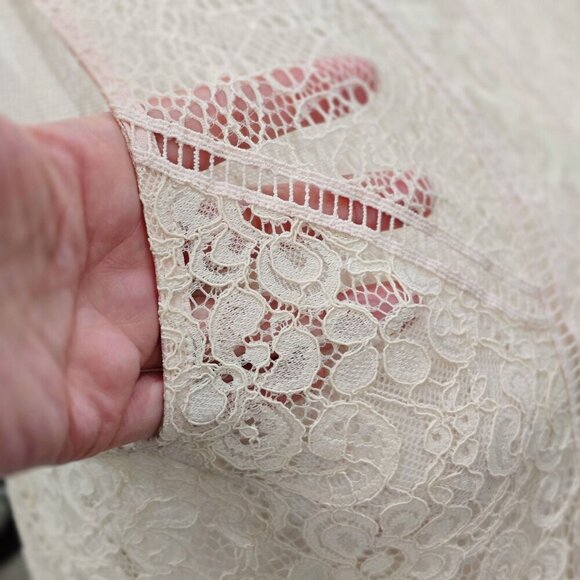 Express Peach Lace Sleeveless Sheer Top | Scalloped Hem | Size S NWT - Picture 3 of 9